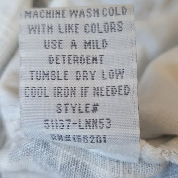 Cali 1850 Casual Linen Pants Smocked Waist Size Medium Gary White - Picture 4 of 10